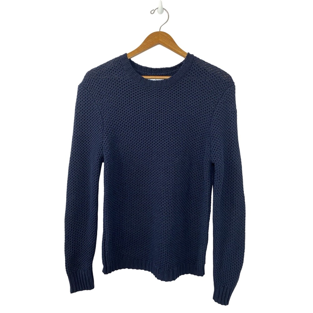 Steven Alan Sweater Womens Navy‎ Blue Crew Neck Long Sleeve Cotton Pullover Sz M